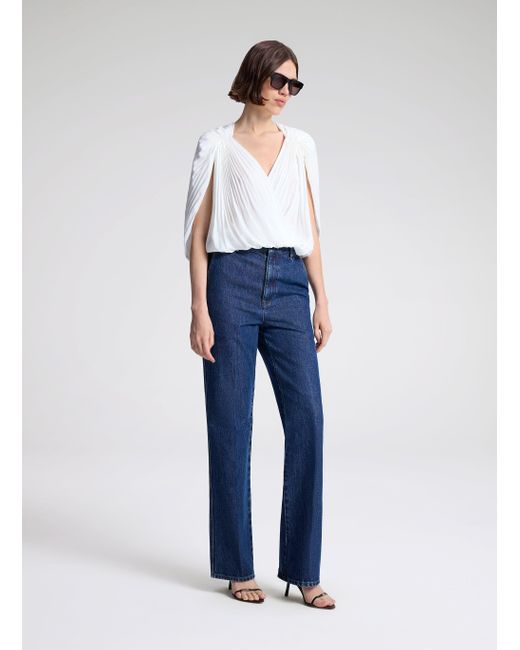 A.L.C. White Vivian Caped Top