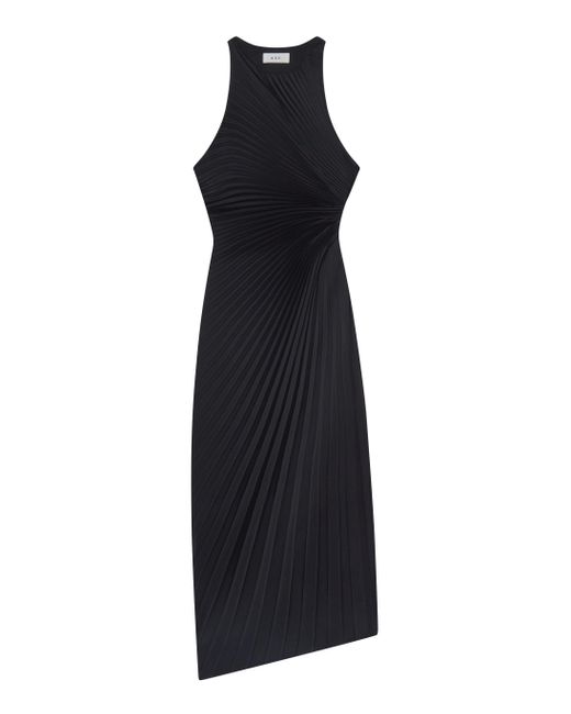 A.L.C. Blue Reagan Satin Pleated Gown
