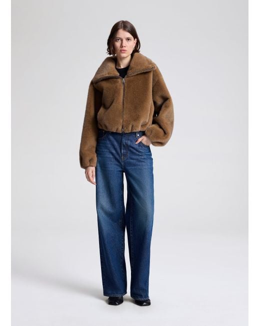 A.L.C. Blue Hazel Faux Fur Jacket