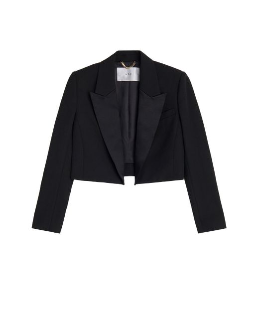 A.L.C. Anderson Cropped Tuxedo Jacket in Black Lyst