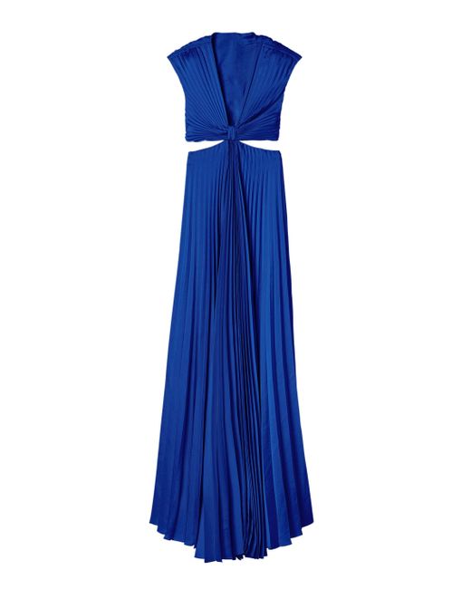 alc alejandra satin pleated dress Alejandra Pleated Cutout Satin Gown  On Sale Now with Up to 61% Off