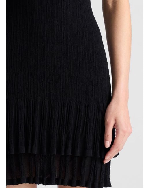 A.L.C. Black Lex Fine Cotton Knit Mini Dress