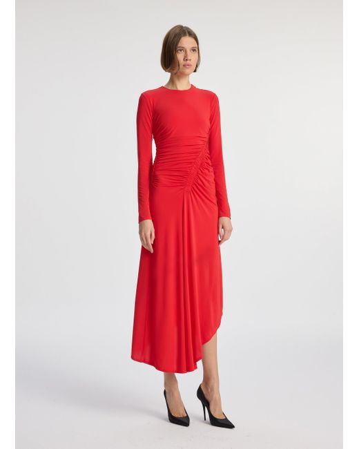 A.L.C. Red Adeline Jersey Midi Dress