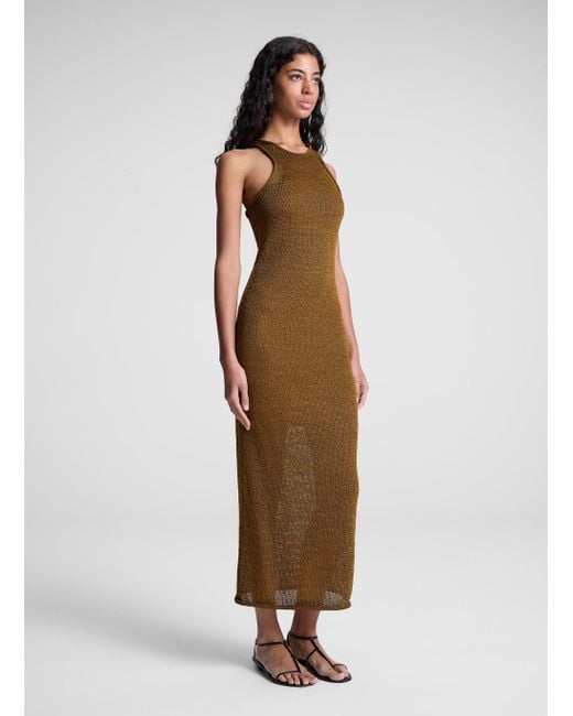 A.L.C. Multicolor Raye Open Knit Midi Dress
