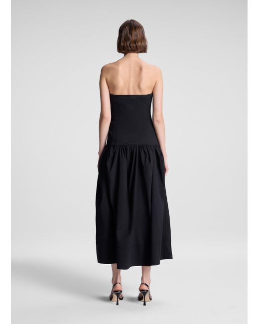 A.L.C. White June Strapless Linen Midi Dress