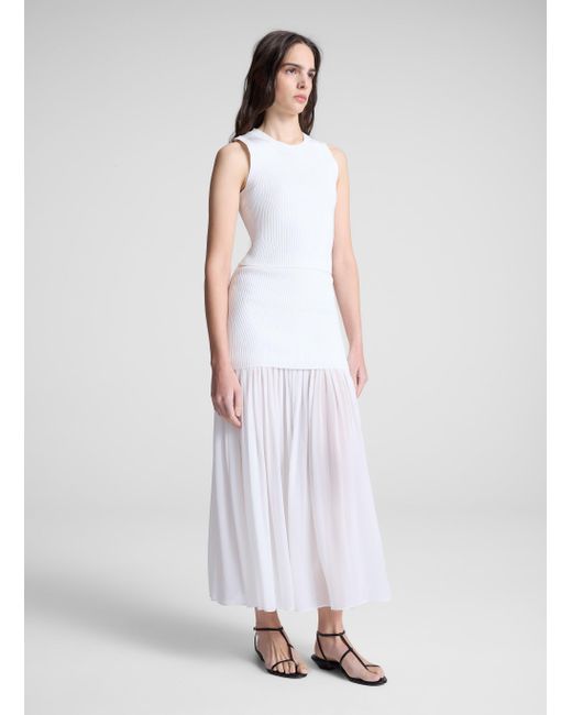 A.L.C. Green Hayden Knit Chiffon Maxi Skirt