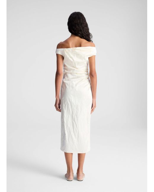 A.L.C. White Camille Off Shoulder Satin Dress