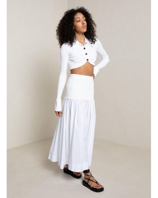A.L.C. White Marlowe Midi Skirt
