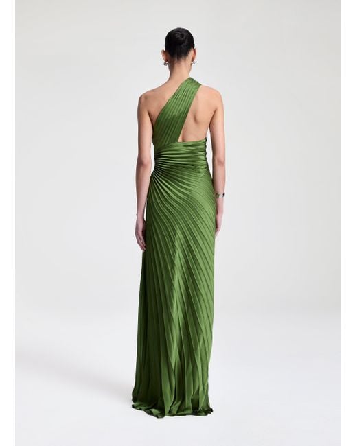 A.L.C. A. L.C. Lara Pleated One Shoulder Gown in Green | Lyst