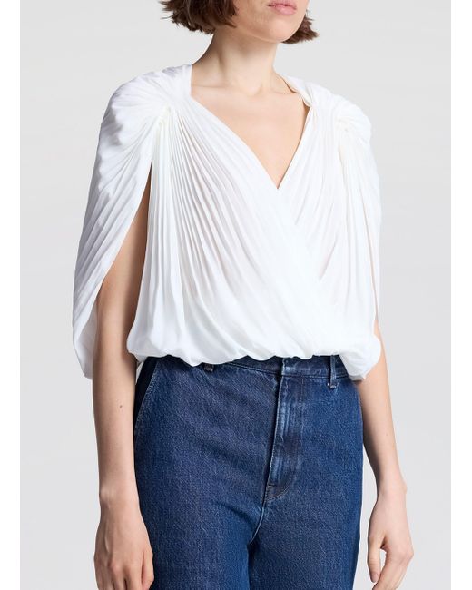 A.L.C. White Vivian Caped Top