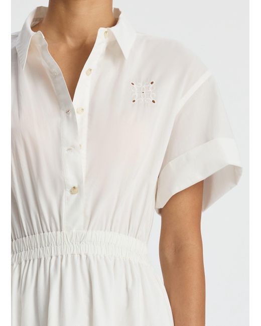 A.L.C. White Amy Embroidered Poplin Shirtdress