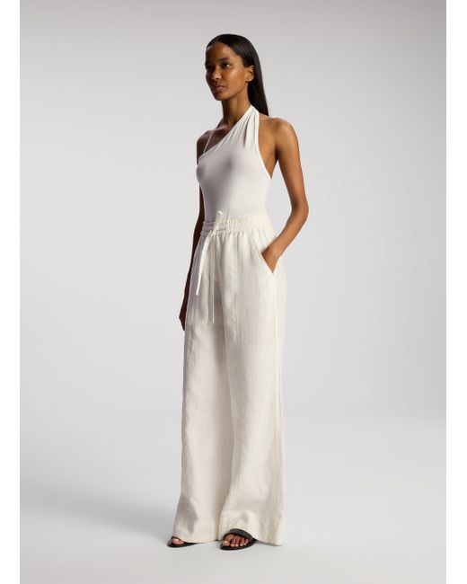 A.L.C. White Holden Relaxed Linen Wide Leg Pant