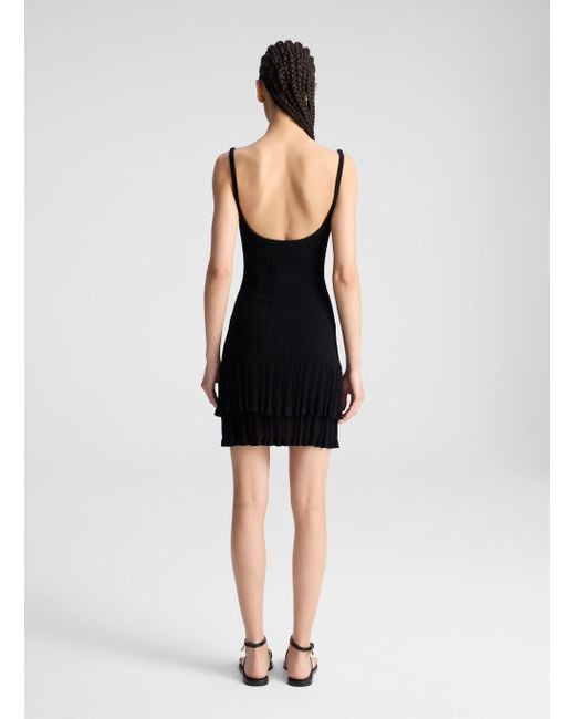 A.L.C. Black Lex Fine Cotton Knit Mini Dress