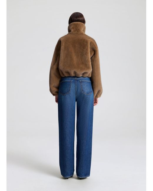 A.L.C. Blue Hazel Faux Fur Jacket