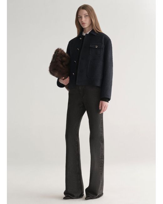 A.L.C. Black Ty Cotton Boucle Jacket