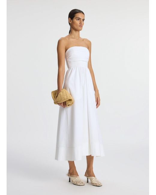 A.L.C. White Tate Strapless Midi Dress