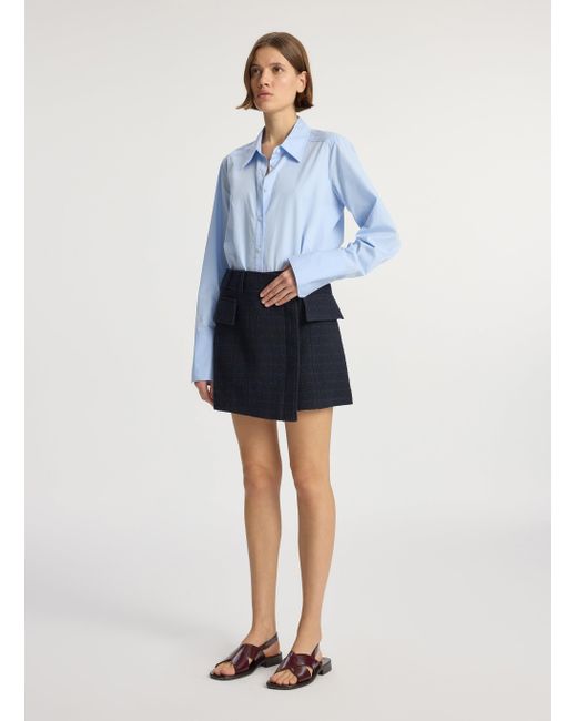 A.L.C. Blue Cora Tweed Mini Skirt