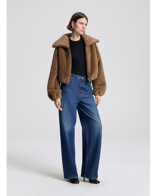 A.L.C. Blue Hazel Faux Fur Jacket