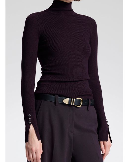 A.L.C. Blue Jett Knit Merino Turtleneck Top