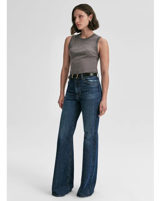 A.L.C. Blue Mick Fine Merino Knit Top