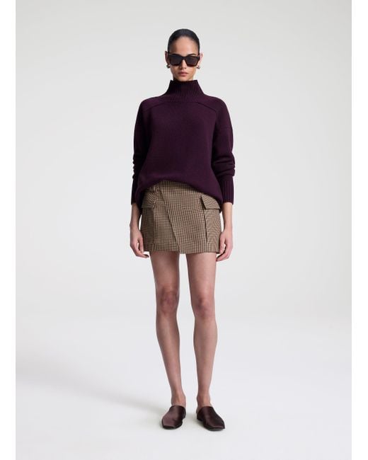 A.L.C. Purple Conan Wool Tailored Mini Skirt