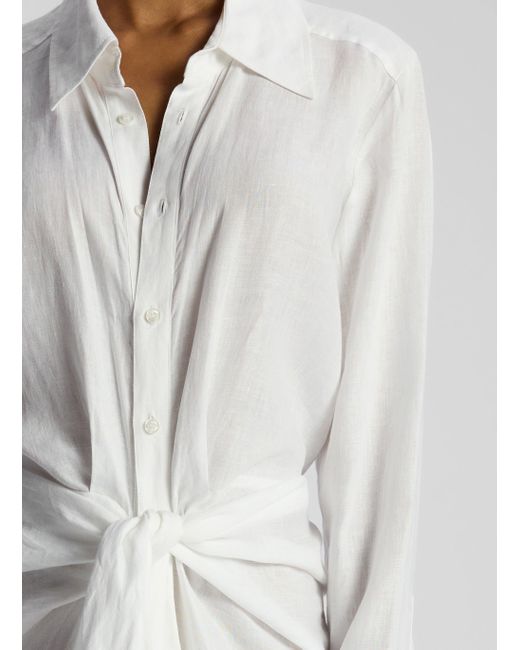A.L.C. White Carson Maxi Linen Shirtdress