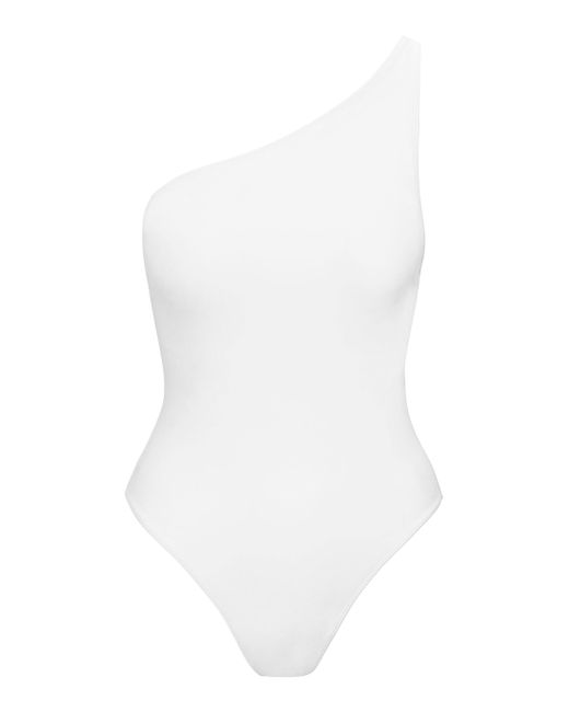 A.L.C. White Skyler One Shoulder Swimsuit