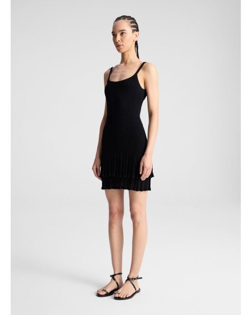A.L.C. Black Lex Fine Cotton Knit Mini Dress