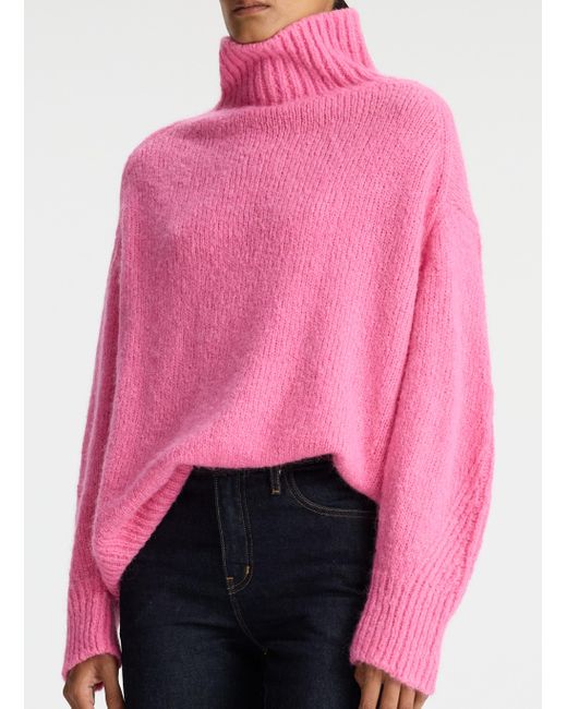 A.L.C. Pink Nelson Wool Turtleneck Sweater