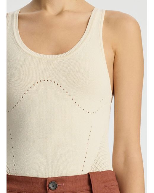 A.L.C. White Ina Compact Pointelle Bodysuit