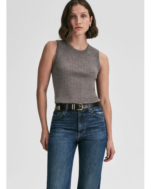 A.L.C. Blue Mick Fine Merino Knit Top