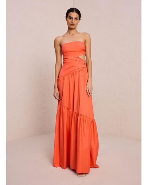 A.L.C. Orange Lark Strapless Maxi Dress