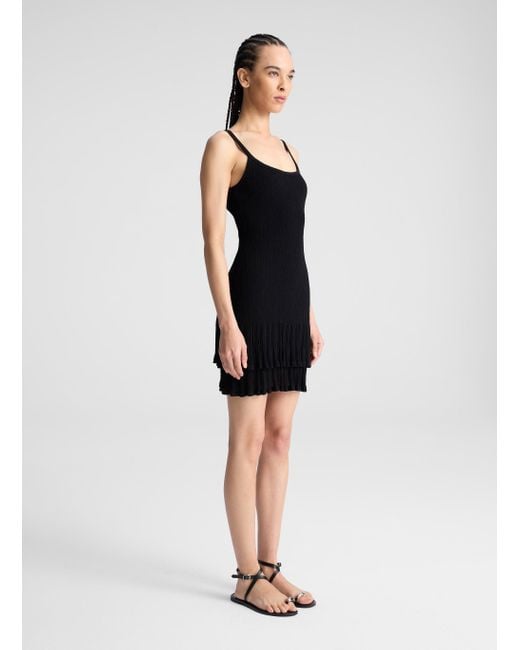 A.L.C. Black Lex Fine Cotton Knit Mini Dress