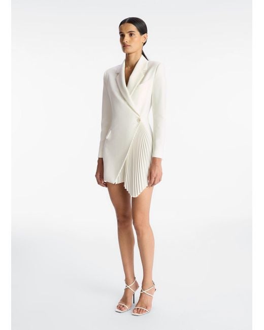 A.L.C. White Juliet Pleated Blazer Dress