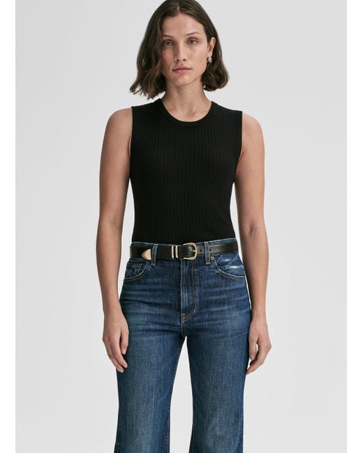 A.L.C. Blue Mick Fine Merino Knit Top