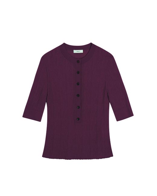 A.L.C. Purple Fisher Fine Cotton Knit Top