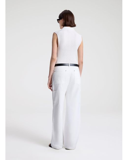 A.L.C. White Rae Wide Leg Canvas Pant