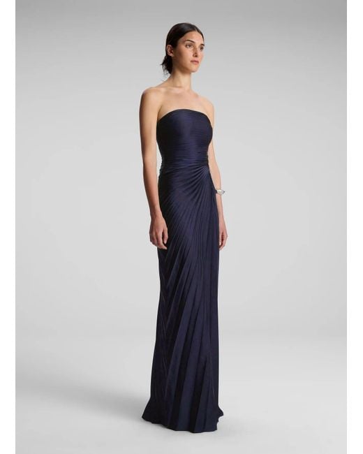A.L.C. Bianca Strapless Pleated Maxi Dress in Blue | Lyst A.L.C. Bianca Strapless Pleated Maxi Dress in Blue | Lyst