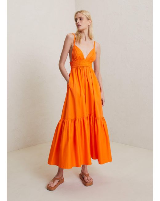 A.L.C. Orange Rhodes Cotton Dress