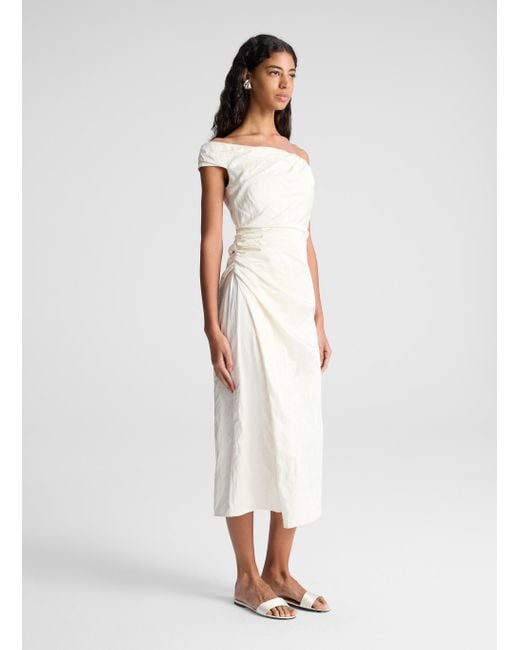 A.L.C. White Camille Off Shoulder Satin Dress