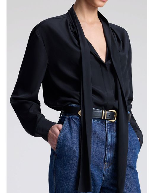 A.L.C. Blue Vivi Silk Top