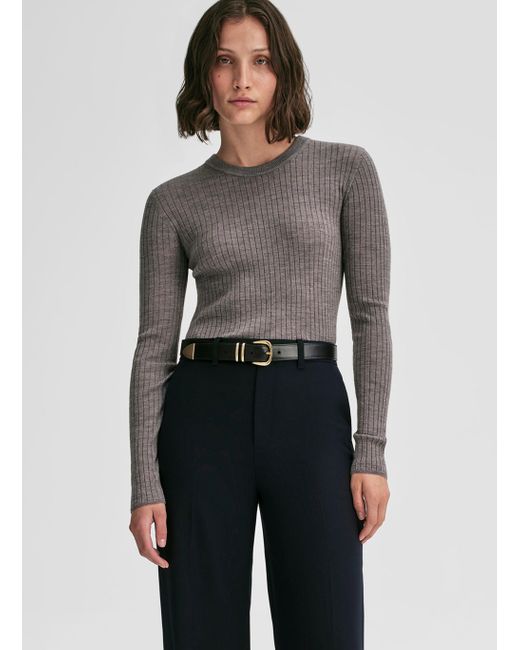 A.L.C. Gray Kyle Ribbed Merino Top