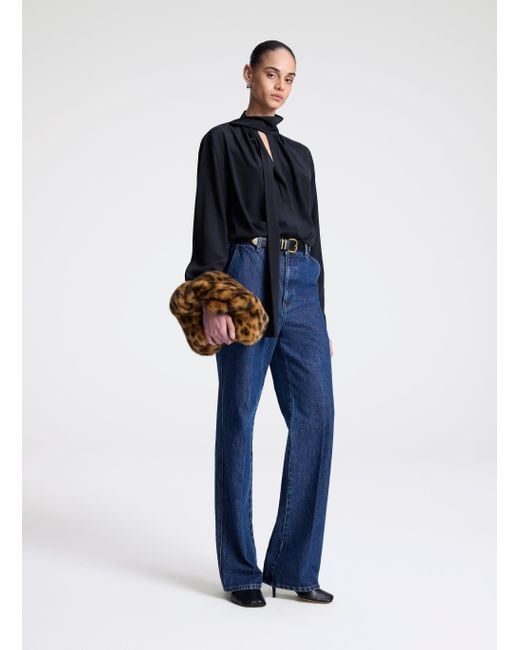 A.L.C. Blue Vivi Silk Top