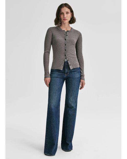 A.L.C. Blue Mick Fine Merino Knit Top