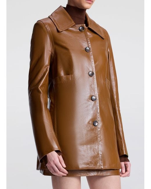 A.L.C. Brown Ghia Glossy Leather Jacket