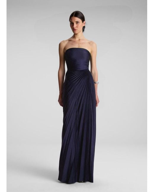 A.L.C. Bianca Strapless Pleated Maxi Dress in Blue | Lyst A.L.C. Bianca Strapless Pleated Maxi Dress in Blue | Lyst