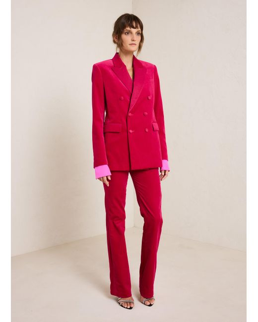 A.L.C. Pink Ford Velvet Tailored Pant