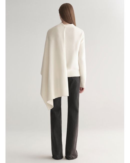 A.L.C. Natural Davin Draped Wool Sweater