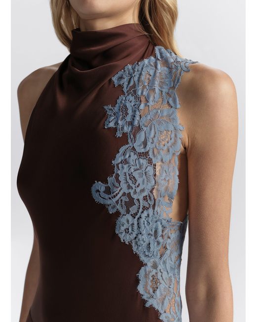 A.L.C. Women's Purple Josephine Satin And Lace Maxi Dress - hulwithkids.com