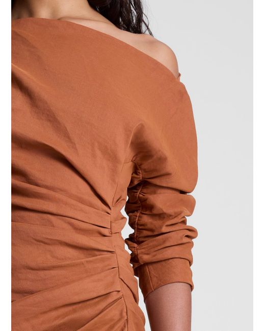knee length dresses for ladies Shona Joy Elliot Square Neck Button Linen Mini Dress